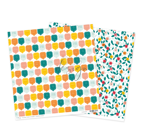 12" Paper Thirteen Tales Of Summer - Colorful Blooms
