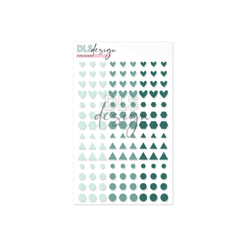 Puffy Stickers Shapes Seafoam