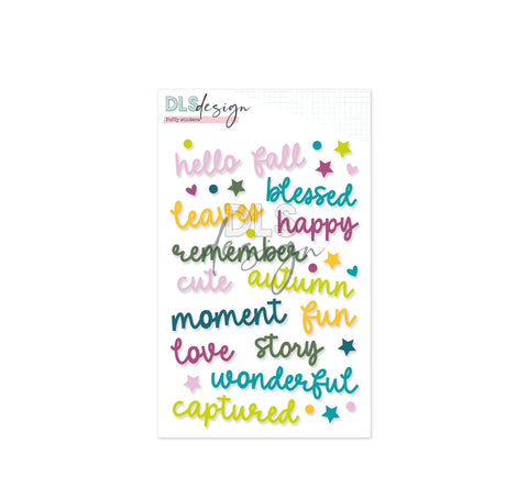 Puffy Stickers Four Seasons Words