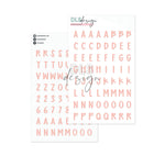 Puffy Stickers Alphabet Sage Coral - Main Kit