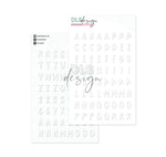 Puffy Stickers Alphabet Sage White