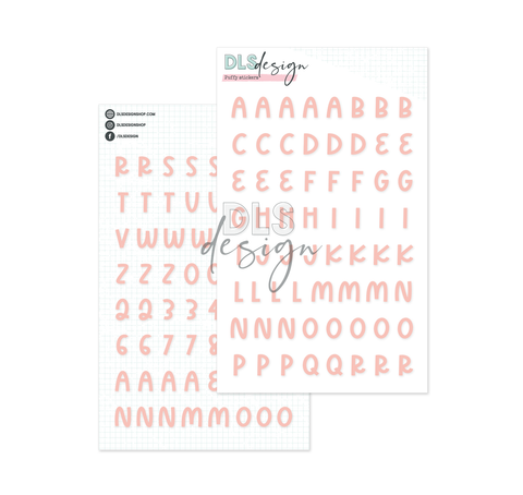 Puffy Stickers Alphabet Candy Coral Sands - Main Kit