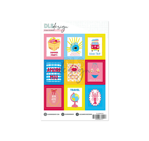 Postage Stamp Shape Stickers Fifteen Sun-Kissed Moments