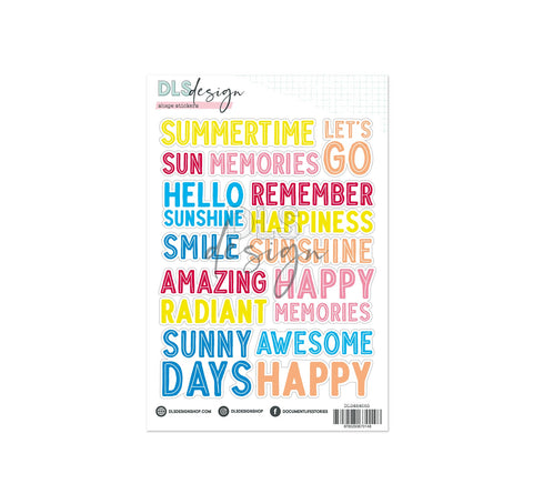 Contour Word Stickers Fifteen Sun-kissed Moments Bobby