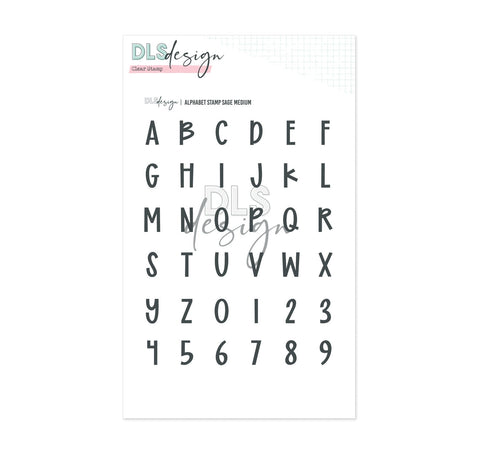 Clear Stamp Alphabet Sage Medium