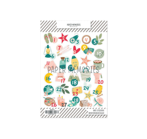 Date Stickers Summer Memories Shapes