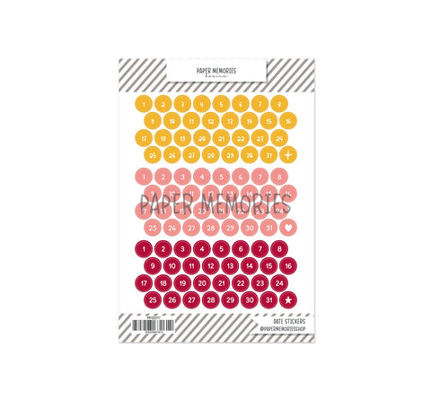 Date Stickers Fall Memories