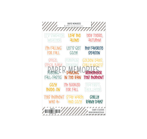 Contour Word Stickers Fall Memories