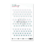 Date Stickers Mint, Turquoise & Peacock