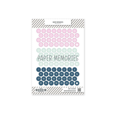 Date Stickers Winter Memories