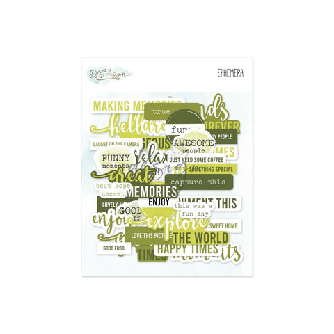 Ephemera Essentials Words Green