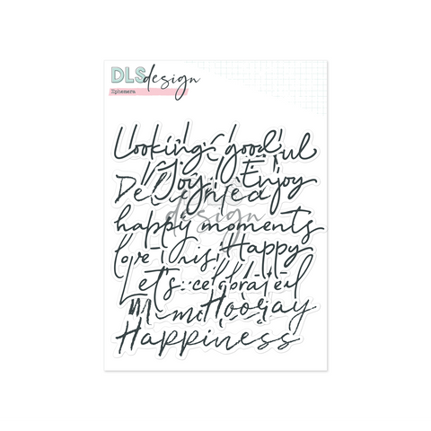 Ephemera Scripted Words Gray & White