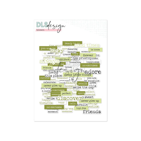 Ephemera Typewriter Words Green