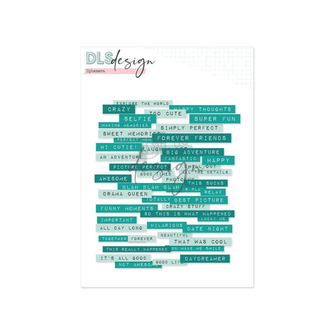 Ephemera Words Peacock & Mint