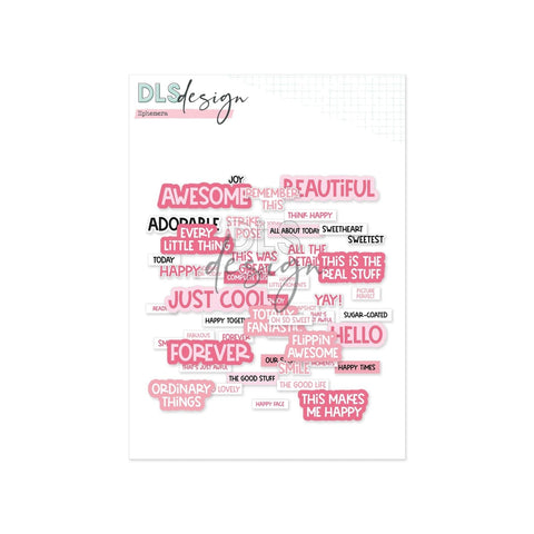 Ephemera Words Pink