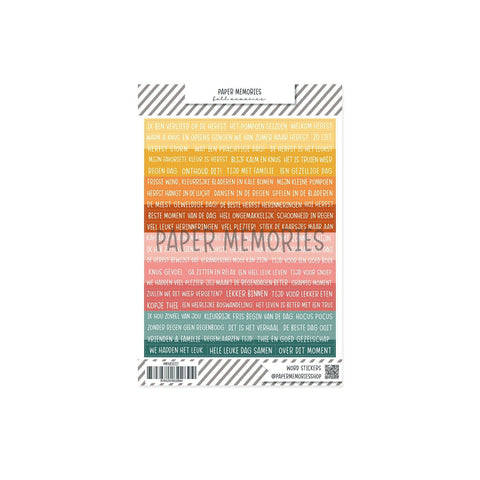 Paper Word Stickers Fall Memories NL