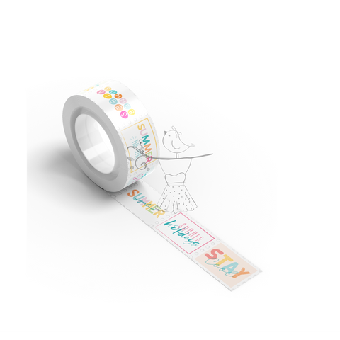 Post Stamp Washi Summer Stories Words