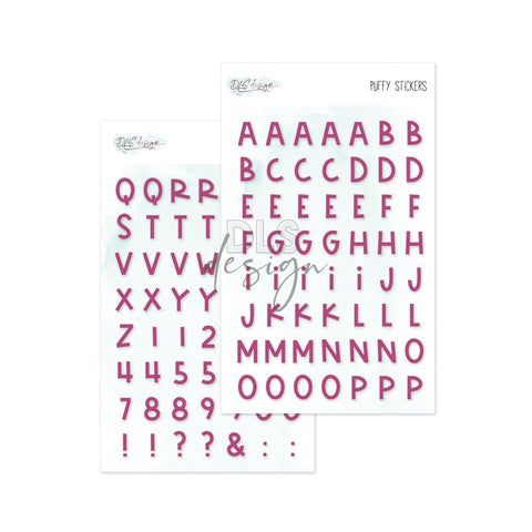 Puffy Stickers Alphabet Mason Plum