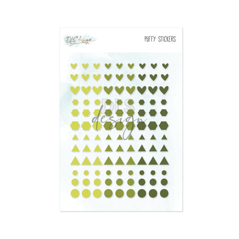 Puffy Stickers Essentials Shapes Green