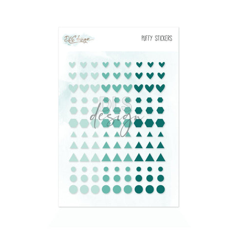 Puffy Stickers Essentials Shapes Teal