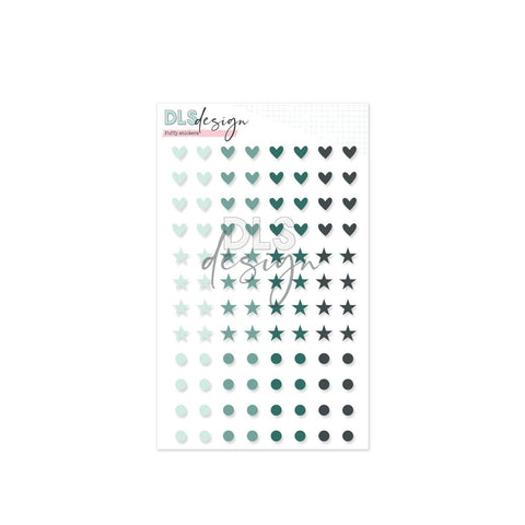 Puffy Stickers Shapes Seafoam