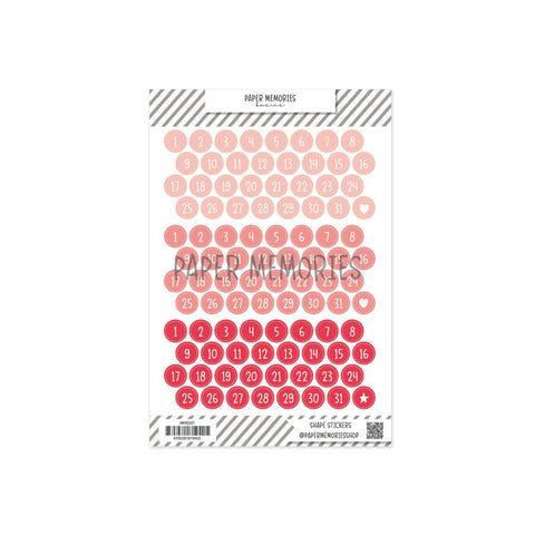 Vinyl Date Stickers Summer Memories Coral