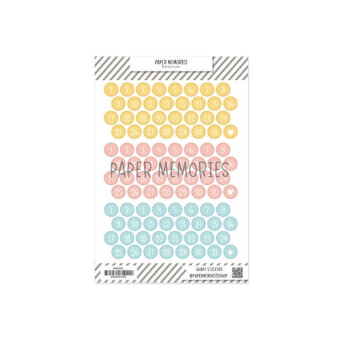 Vinyl Date Stickers Summer Memories Pastel