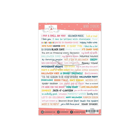 Vinyl Word Stickers Spooky Things