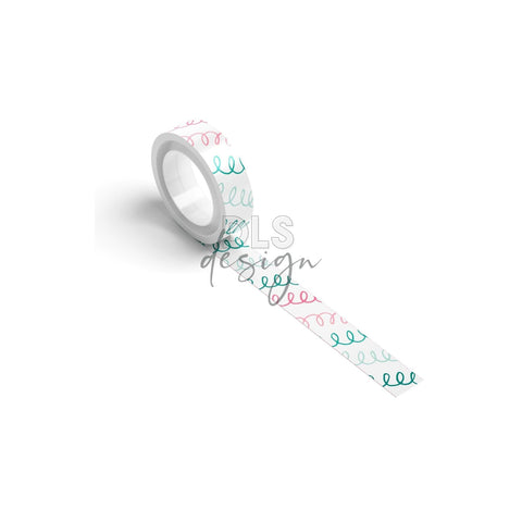 Washi Tape Curl Line Pink & Peacock