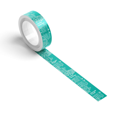 Washi Tape Houses Peacock