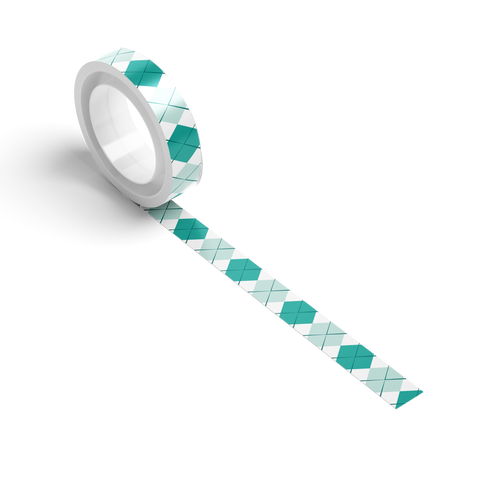 Washi Tape Plaid Peacock & Mint