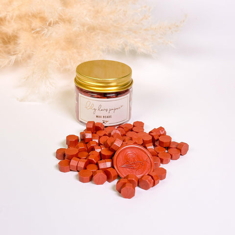 Wax Beads Deep Coral - Pearlescent