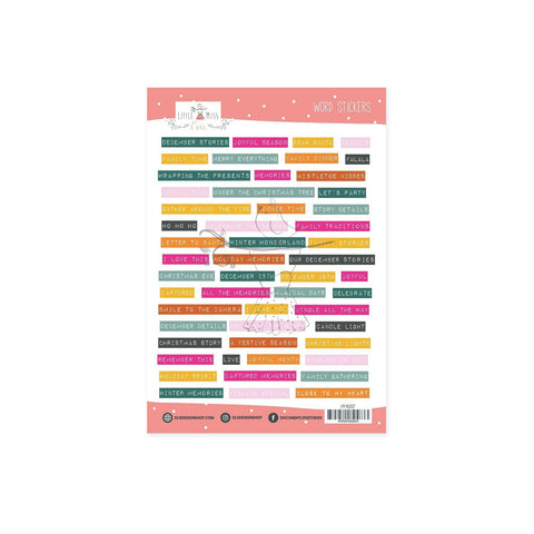 Word Stickers Festive December Stories