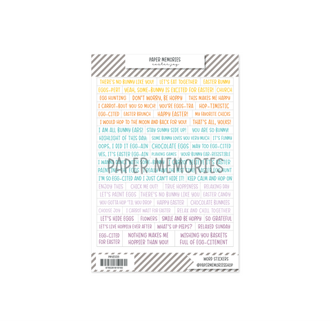 Word stickers Spring Memories Easter Joy