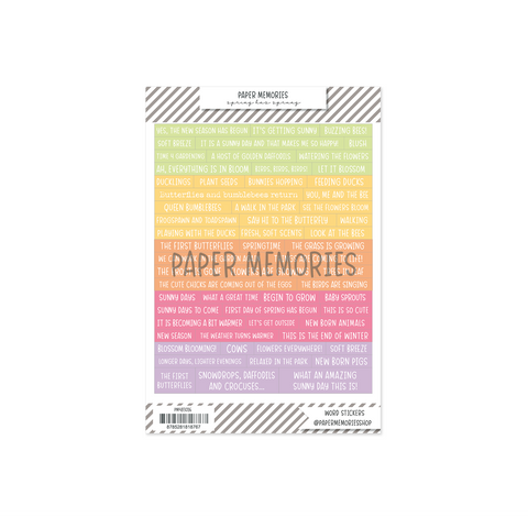 Word stickers Spring Memories Spring Has Sprung