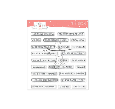 Puffy Stickers Lovely Sayings