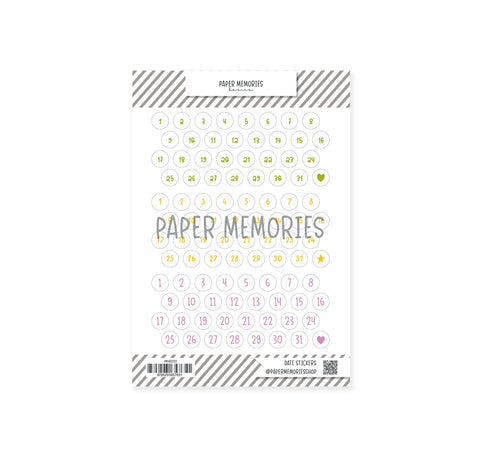 Date Stickers Spring Memories Pastel